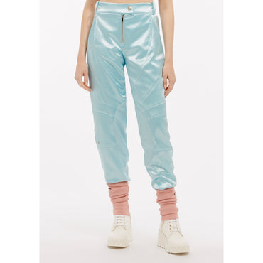 Stretch Satin Pants -  Blue
