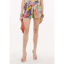 Printed Silk Muslin Shorts - Pink/Green/Navy/Ecru/Yel