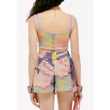 Crepe/Sequins Top - Pink/Yel/Green/Ora/Purple