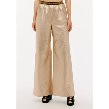 Perforated Lambskin Pants - Golden