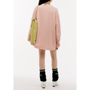 Cashmere 2Ply Dress - Pink/Ecru