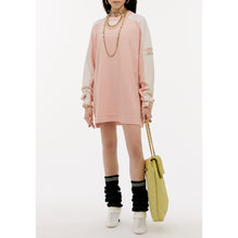 Cashmere 2Ply Dress - Pink/Ecru