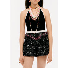 Cashmere Knit Top - Black/White