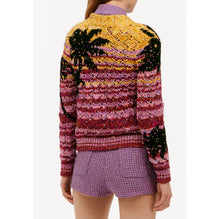 Glittered Cashmere Cardigan - Burgundy/Pink/Yellow