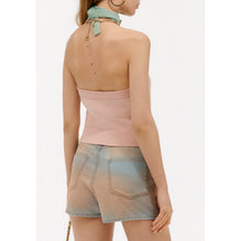 Cashmere 2Ply Knit Top - Pink/ Green