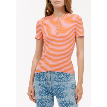 Cotton Knit Top - Orange/Pink