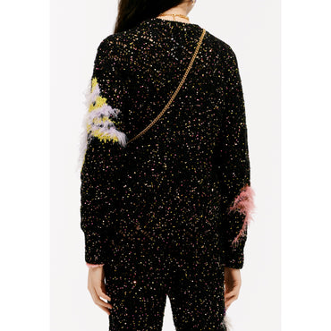 Glittered Wool Pullover - Black/Multicolor