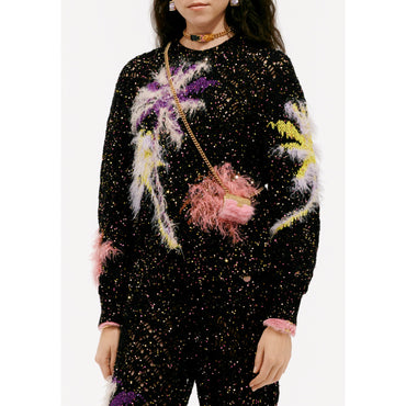 Glittered Wool Pullover - Black/Multicolor