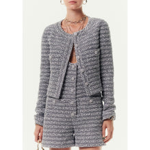 Iridescent Fantasy Tweed Jacket - Whi/Bck/Silvery