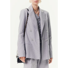 Striped Cotton Canvas Jacket - Navy