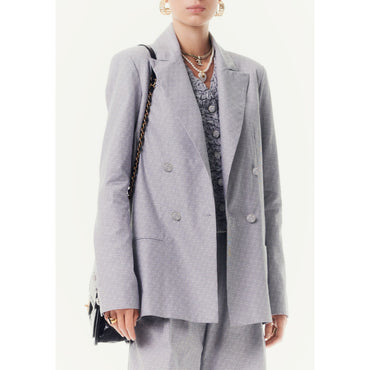 Striped Cotton Canvas Jacket - Navy