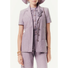 Striped Cotton Canvas Jacket - Pink