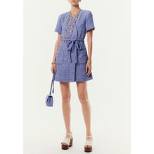 Fantasy Tweed Dress - Blue/White