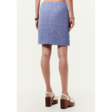 Fantasy Tweed Skirt - Blue/White