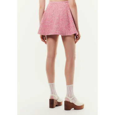 Cotton Fantasy Tweed Skirt - Pink/Ecru