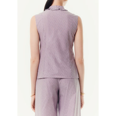 Striped Cotton Canvas Blouse - Pink