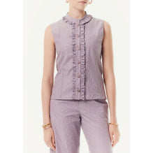 Striped Cotton Canvas Blouse - Pink