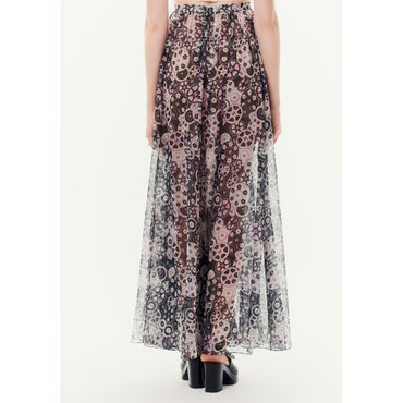 Printed Muslin Skirt - Bck/Ecru/Pin/Lht Orange