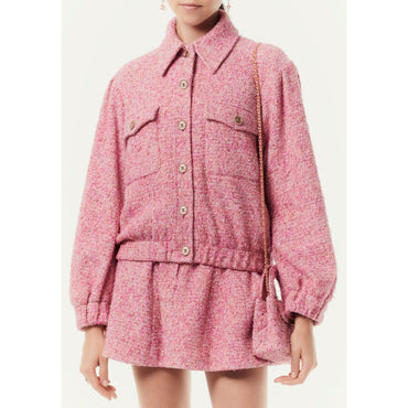 Cotton Fantasy Tweed Blouson - Pink/Ecru