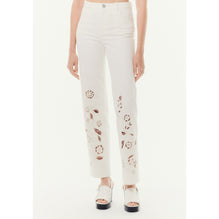 Embroided Denim Jeans - White