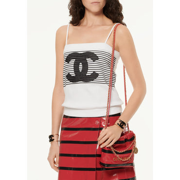 Embr Ribbed Cotton Jersey Top - White