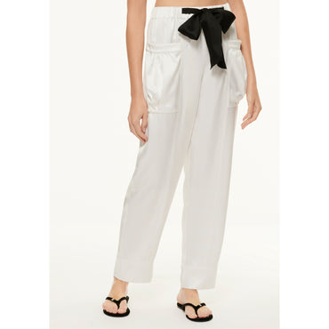 Double Satin Pants - White