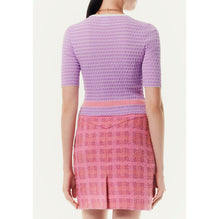 Cotton/Polyamid Knit Top - Lilac/White/Pink