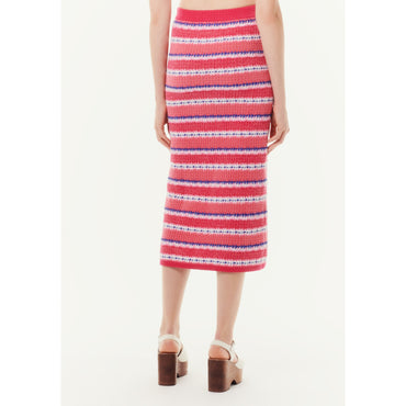 Cotton/Polyester Skirt - Fuchsia/Pink/White/Blue