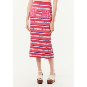 Cotton/Polyester Skirt - Fuchsia/Pink/White/Blue