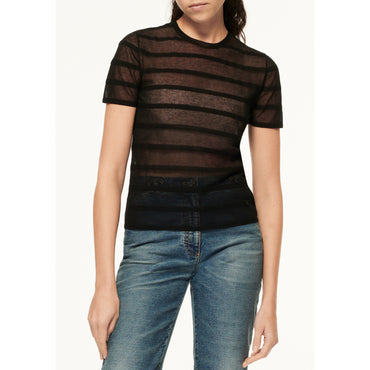 Cotton/Polyamide Knit Top - Black