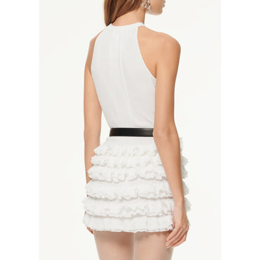 Cotton/Polyamide Knit Top - White