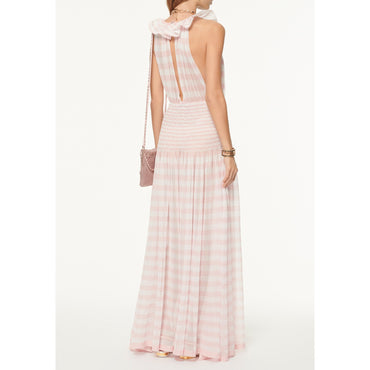Viscose/Polyester Dress -  Pink/White
