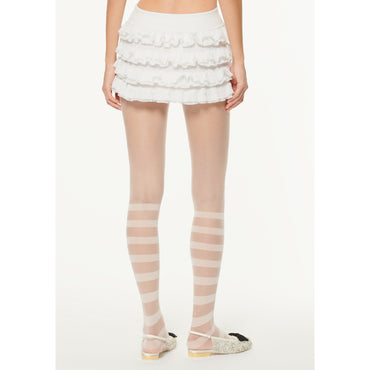 Cotton/Polyamide Culotte Skirt - White