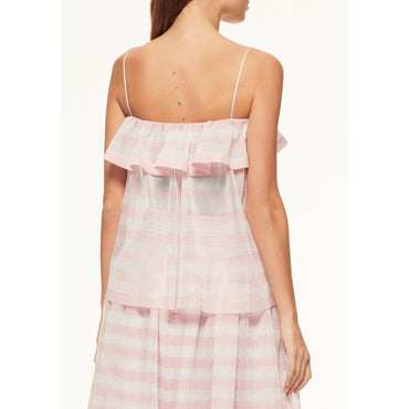 Viscose/Polyester Knit Top -  Pink/White