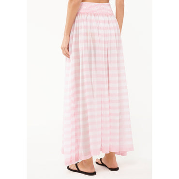 Viscose/Polyester Skirt -  Pink/White