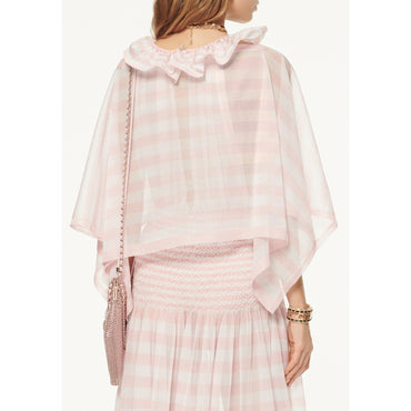 Viscose/Polyester Cape -  Pink/White