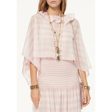 Viscose/Polyester Cape -  Pink/White