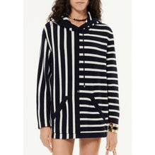 Cashmere 2 Ply Pullover - Navy/White