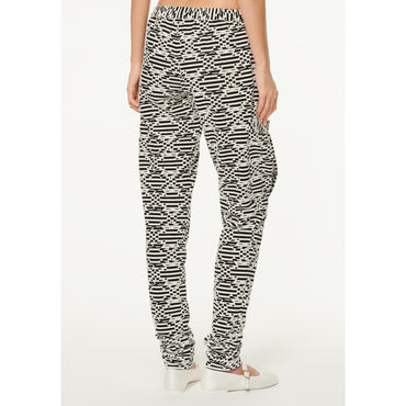 Figured Cotton Jersey Pants - White/Black