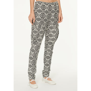Figured Cotton Jersey Pants - White/Black