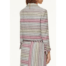 Striped Cotton Tweed Jacket - White/Black/Yel/Pink/Grey