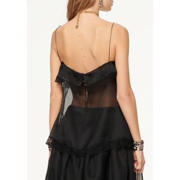 Silk Organza Top - Black