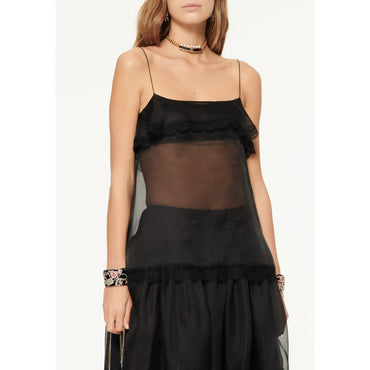 Silk Organza Top - Black