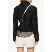 Glittered Tweed Jacket - Black