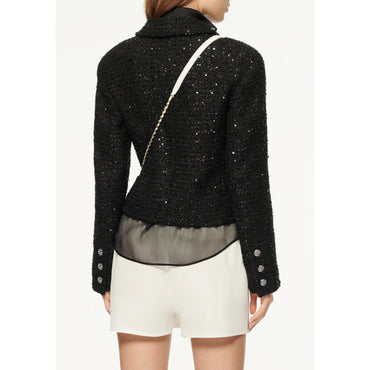Glittered Tweed Jacket - Black