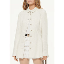 Glittered Tweed Jacket - Ecru/White