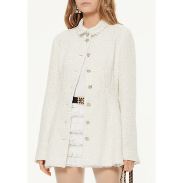 Glittered Tweed Jacket - Ecru/White