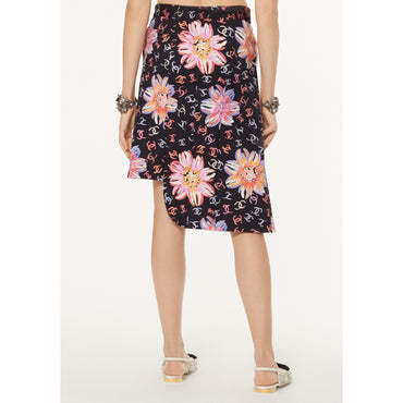Printed Neoprene Skirt - Bck/Pi/Ora/Blu/Re