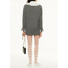 Figured Cotton Jersey Dress - Black/White