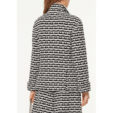 Glittered Embr Crochet Jacket - Black/White